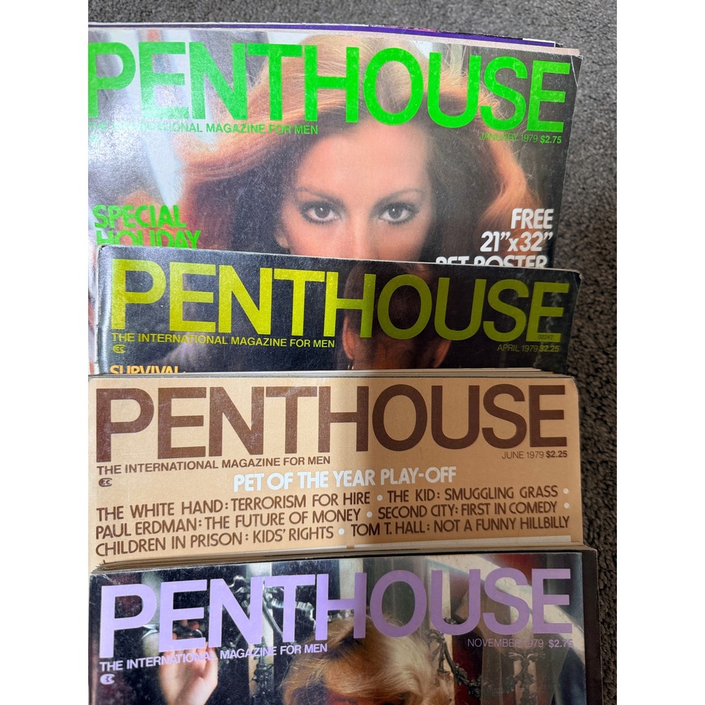 Vintage Penthouse Magazine Lot 1979 Jan Apr Jun Nov 4 Issues Pet of the Year
